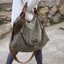 xiaoxiongmao 2017 Large Pocket Casual Women's Shoulder Cross body Handbags Canvas Leather Bags