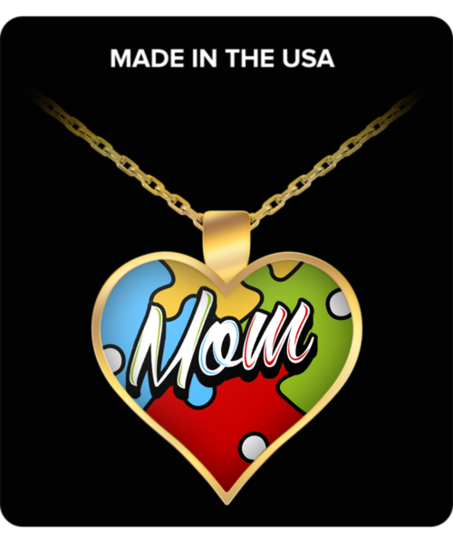 Autism Mom Heart Necklace