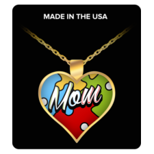 Autism Mom Heart Necklace