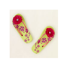 colorful flower flip flops