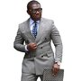 Botong Grey Double Breasted Wedding Suits for Men 2 Pieces Men Suits Groom Tuxedos