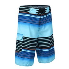Unitop Men's Summer Holiday Stripped Quick Dry Board Shorts