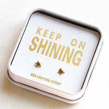 keep on shining sterling silver earrings gift box