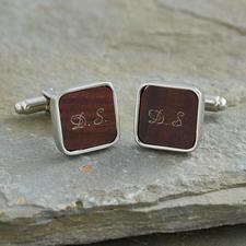 personalised Mahogany cufflinks