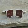 personalised Mahogany cufflinks