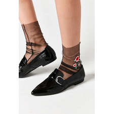 Out From Under Embroidered Tulle Sock