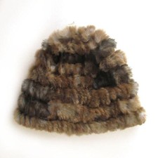 Frauen Damen Fluffy Russischer Kosakenmütze Kaninchen Pelz gestrickter Ski Cap 