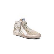 Golden Goose Slide Sneakers in White Leather