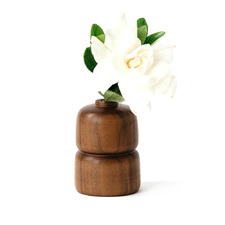 Double Walnut Wood Bud VaseImage 1