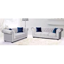 Chesterfield Two Piece Fabric Sofa Suite | Sofas Direct