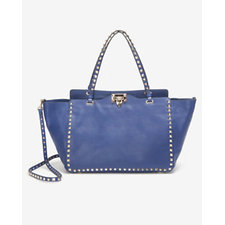 Valentino Rockstud Medium Clasp Tote: Royal Blue