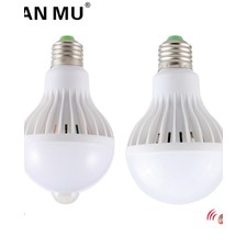 LED Bulb Motion Sensor Lamp 220V E27 Led Light 3W 5W 7W 9W 12W Sound+Light Auto Smart Led Infrared Body Lamp