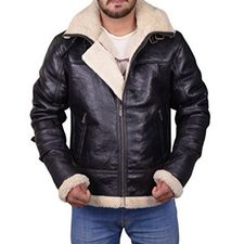 Men B3 Bomber Hooded Leather Jacket