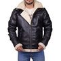 Men B3 Bomber Hooded Leather Jacket