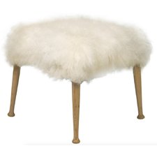 White Fur Stool – Pieces