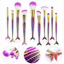 10 Piece Professional Mermaid Diamond Brush Set