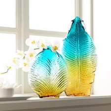 Art Glass Leaf Vases