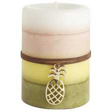 Pineapple Basil Layered Pillar Candles 
