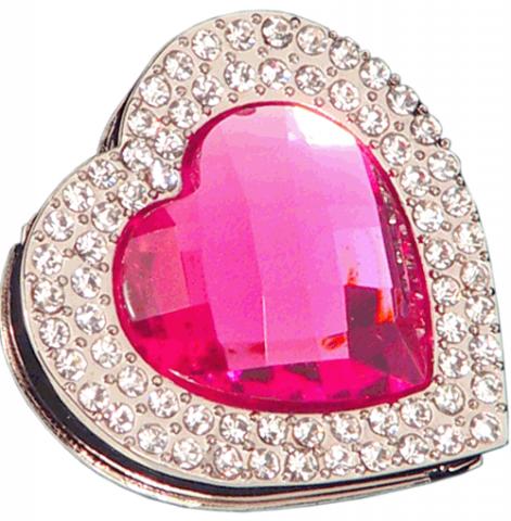 BAG HANGER W/PINK HEART,CRY...
