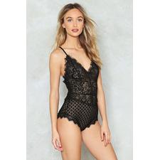 Cross Back Lace All In One Bodysuit 