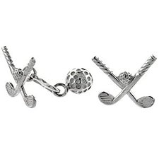 Sterling Silver Golf Club with Ball Cufflinks, 11/16 inch wide