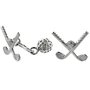 Sterling Silver Golf Club with Ball Cufflinks, 11/16 inch wide