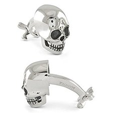 ZAUNICK Skull Cufflinks, Sterling Silver