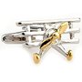 Triplane Tri Plane 2 Tone Airplane Cufflinks with a Presentation Gift Box