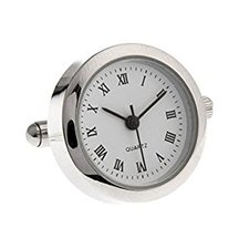 Watch Working Round Cufflinks with a Presentation Gift Box