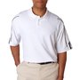 Adidas Men's ClimaLite 3 Stripes Cuff Polo Shirt, XXX-Large, BLACK/WHITE