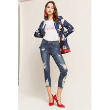 Distressed Ankle Jeans