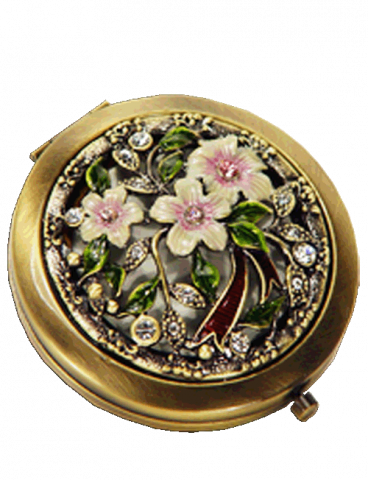 COMPACT MIRROR, FLORAL, CRY...