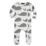 Organic Footed Romper - Grey Whale