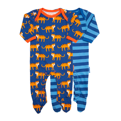 Tiger Babygrows 2 Pack - Or...