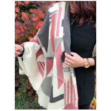 LARGE BLUSH PINK THICK WOOL MIX SQUARE SHAWL