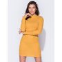 Layla Mustard Skinny Rib High Neck Bodycon Dress
