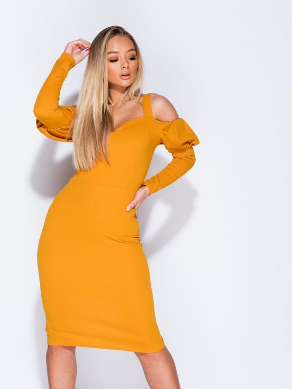 Rhona Mustard Cold Shoulder...
