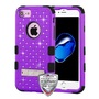 Apple iPhone 8 - Natural Purple/Black TUFF Hybrid Phone Case Cover With Stand(with Diamonds)[Military-Grade Certified] :: Iphone Cell Phone Cases