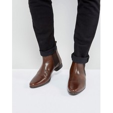 Chelsea Boots in Brown Leather With Back Pull