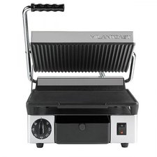 Maestrowave MEMT16001X Panini/Contact Grill with Ribbed Top & Flat Bottom Cast Iron Plates