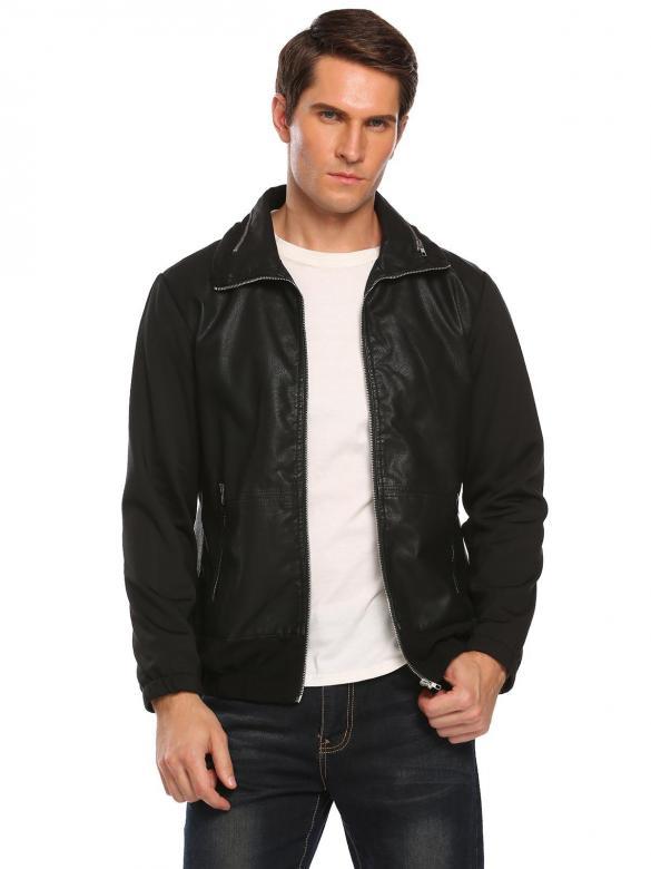 PU Patchwork Jacket