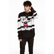 Jacquard-knit Sweater | Black/Mickey Mouse | MEN 