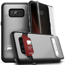 Samsung Galaxy S8 Plus - Phase Series by CLICK CASE - Shockproof Cover with Glass Screen Protector, Hidden Wallet Back and Kickstand - Pink/Pink :: CellPhoneCases.com