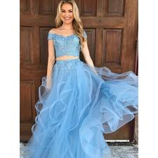Sexy Prom Dresses A-line Off-the-shoulder Long Prom Dress Chic Evening Dress JKL675