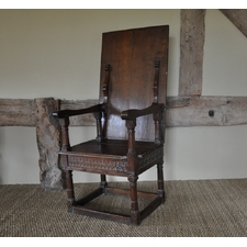 A MID 17TH CENTURY ENGLISH OAK CHAIR TABLE. CIRCA 1650.