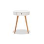 Dana 1 Drawer Round Lamp Table For Sale