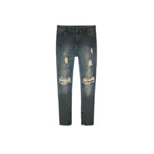 JN151 Distressed Sandblast Wash Denim - Deep Indigo 