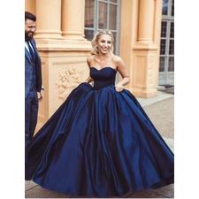 Ball Gown Prom Dresses Sweetheart Burgundy Dark Navy Long Chic Prom Dress/Evening Dress JKL201