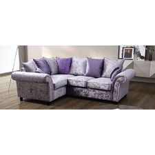 Silver Violet Fabric Corner Sofa | Sofas Direct