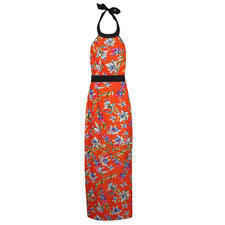 Ashleigh Floral Print Contrast Trim Maxi Dress at boohoo.com